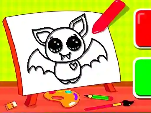 Easy Kids Coloring Bat — 無料オンラインゲーム