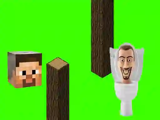 ゲームSpinning Skibidi Toilet Flappy Minecraftオンライン