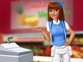 ゲームスーパーマーケットのレジ係の女の子オンライン