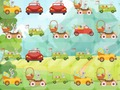 ゲームウサギが車を運転するマッチ3オンライン