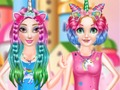 ゲームプリンセスたちのレインボーユニコーンヘアサロンオンライン