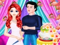 ゲーム人魚の女の子の結婚式の料理のケーキ オンライン