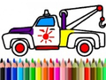 ゲーム学校に戻る：トラックの塗り絵 オンライン