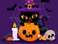 ゲーム不機嫌そうなハロウィーンの猫のジグソーパズル オンライン