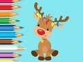 ゲーム塗り絵: かわいいクリスマスのトナカイ オンライン
