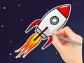 ゲーム塗り絵: 空飛ぶロケット オンライン