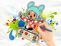 ゲーム塗り絵: トカボカ スケートボード オンライン