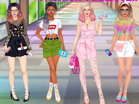 ゲーム女子大生チームのファッション変身 オンライン