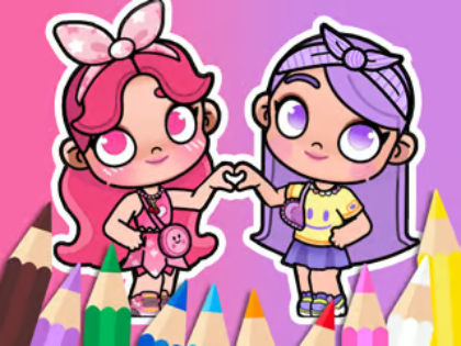 ゲーム塗り絵: アバターワールドのBFF オンライン
