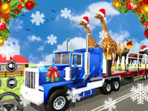 ゲームクリスマス動物輸送トラック オンライン