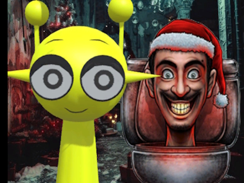 ゲームSprunki in Backrooms クリスマス スキビディ オンライン
