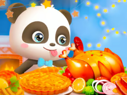 ゲームジグソーパズル: リトルパンダの感謝祭のごちそう オンライン