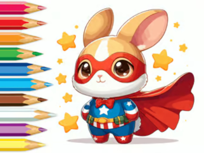 ゲームぬり絵: スーパーウサギ オンライン