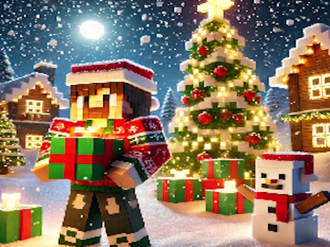 ゲームMinecraft クリスマス ジグソー オンライン