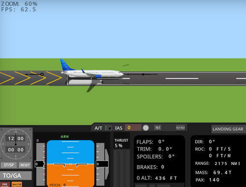 ゲームフライトシミュレーター 737-800 オンライン