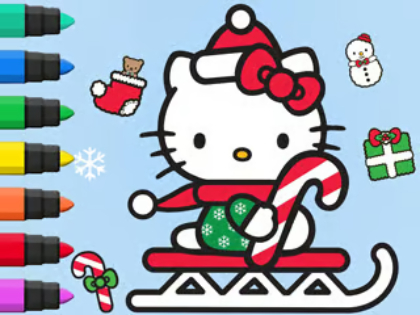 ゲーム塗り絵: ハローキティのクリスマス オンライン