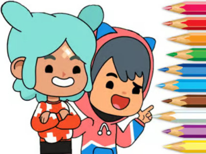 ゲーム塗り絵：トカボカの友達 オンライン