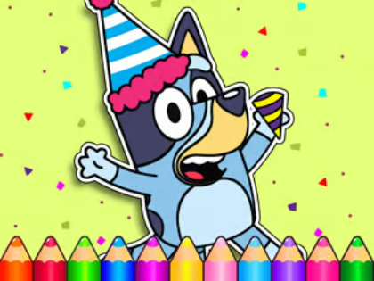 ゲーム塗り絵：ブルーの誕生日 オンライン