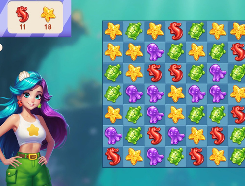 ゲーム水中アドベンチャー：マッチ3 オンライン