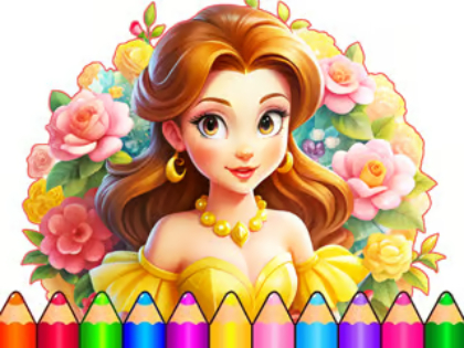 ゲーム塗り絵：フラワードレスアップ オンライン