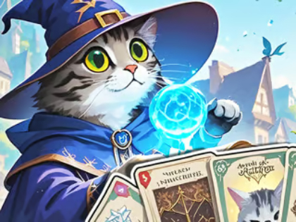 ゲームジグソーパズル：猫のカードアリーナ オンライン
