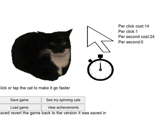 ゲームスピニング猫のクリッカー オンライン