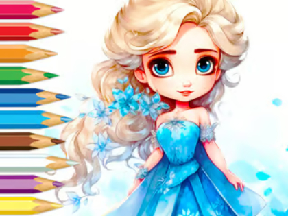 ゲーム塗り絵：冷凍プリンセス オンライン