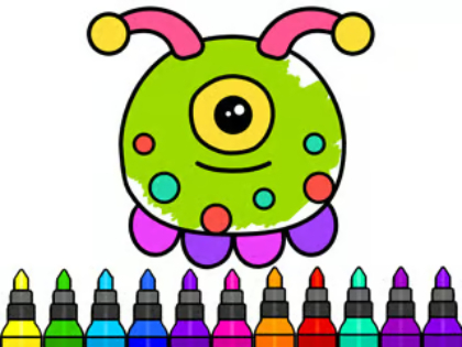 ゲーム塗り絵：エイリアン オンライン