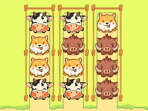 ゲーム動物ソートかわいいゲームパズル オンライン