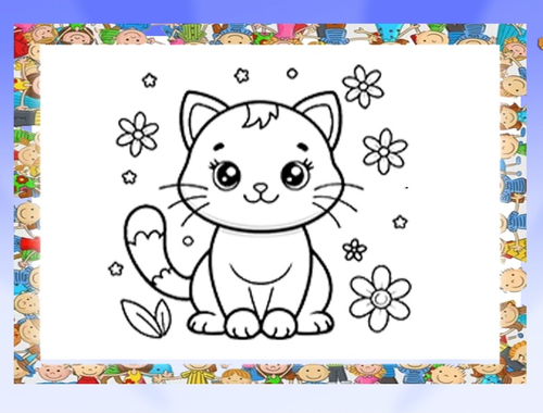 ゲーム美しい猫の塗り絵 オンライン