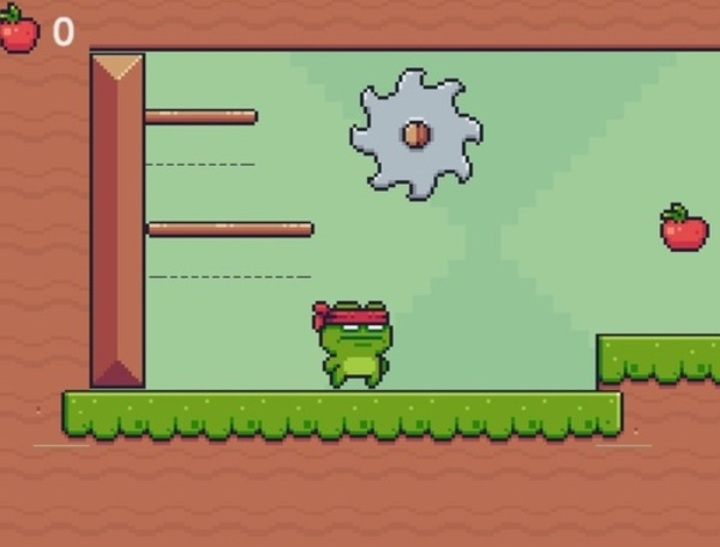 ゲーム緑の忍者はリンゴを集めます オンライン