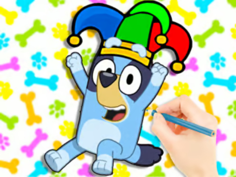 ゲーム塗り絵：Clown Bluey オンライン