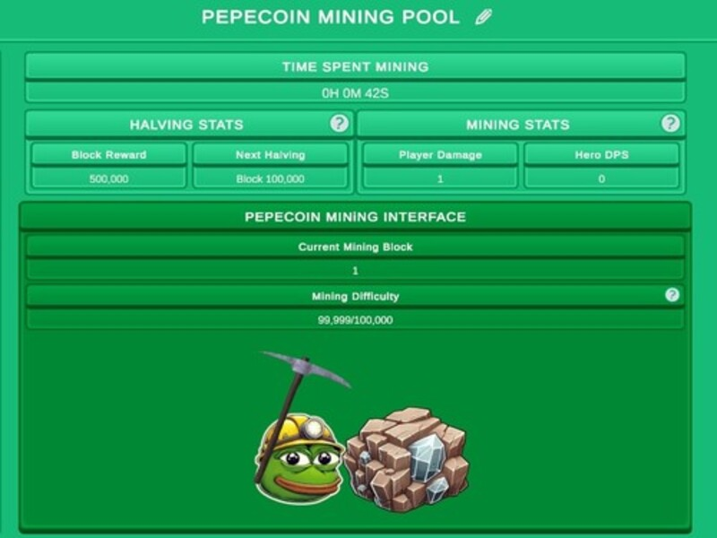 ゲームPepecoin Minerアイドルシミュレーターオンライン
