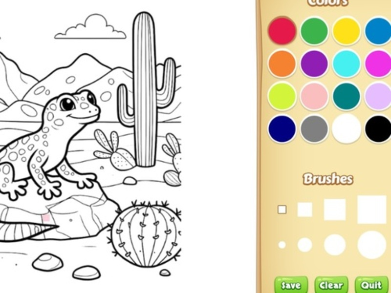 ゲーム子供のための砂漠の動物の塗り絵オンライン