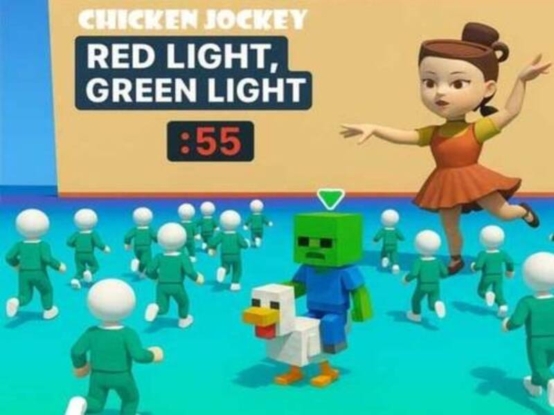 ゲームチキンジョッキー：赤い淡緑色の光オンライン