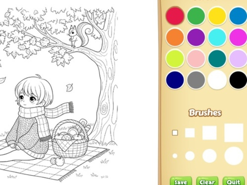 ゲーム子供向けの居心地の良い塗り絵オンライン